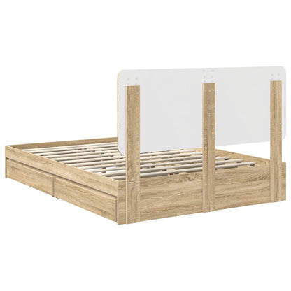 Storage Bed with Drawer Sonoma Oak 160 x 200 cm Engineered Wood