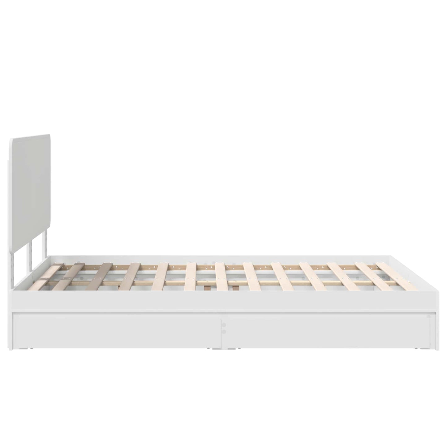 Storage Bed with Headboard White 140 x 190 cm Engineered Wood