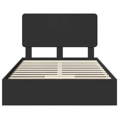Storage Bed with Headboard Black 120 x 200 cm Engineered Wood