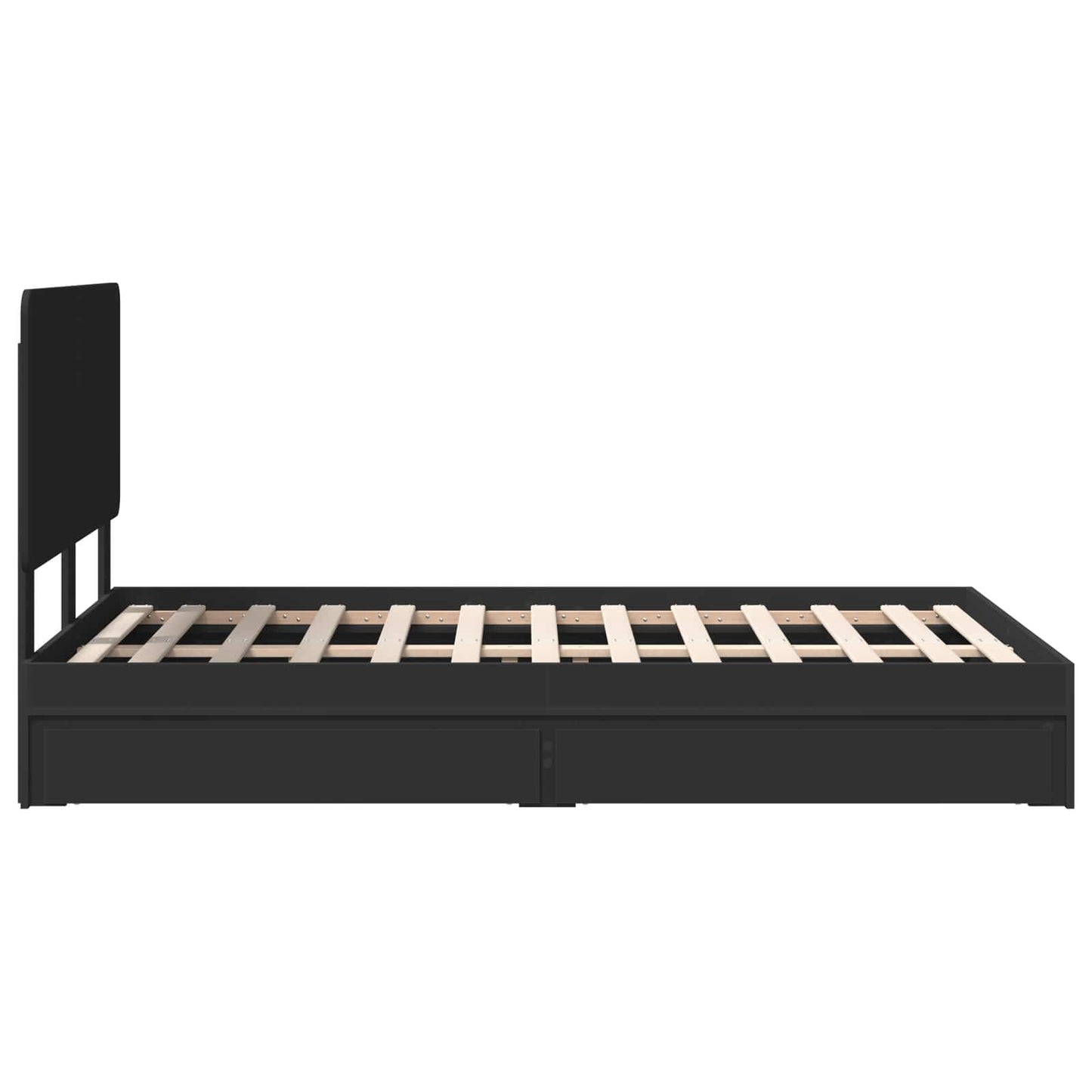 Storage Bed with Headboard Black 120 x 200 cm Engineered Wood