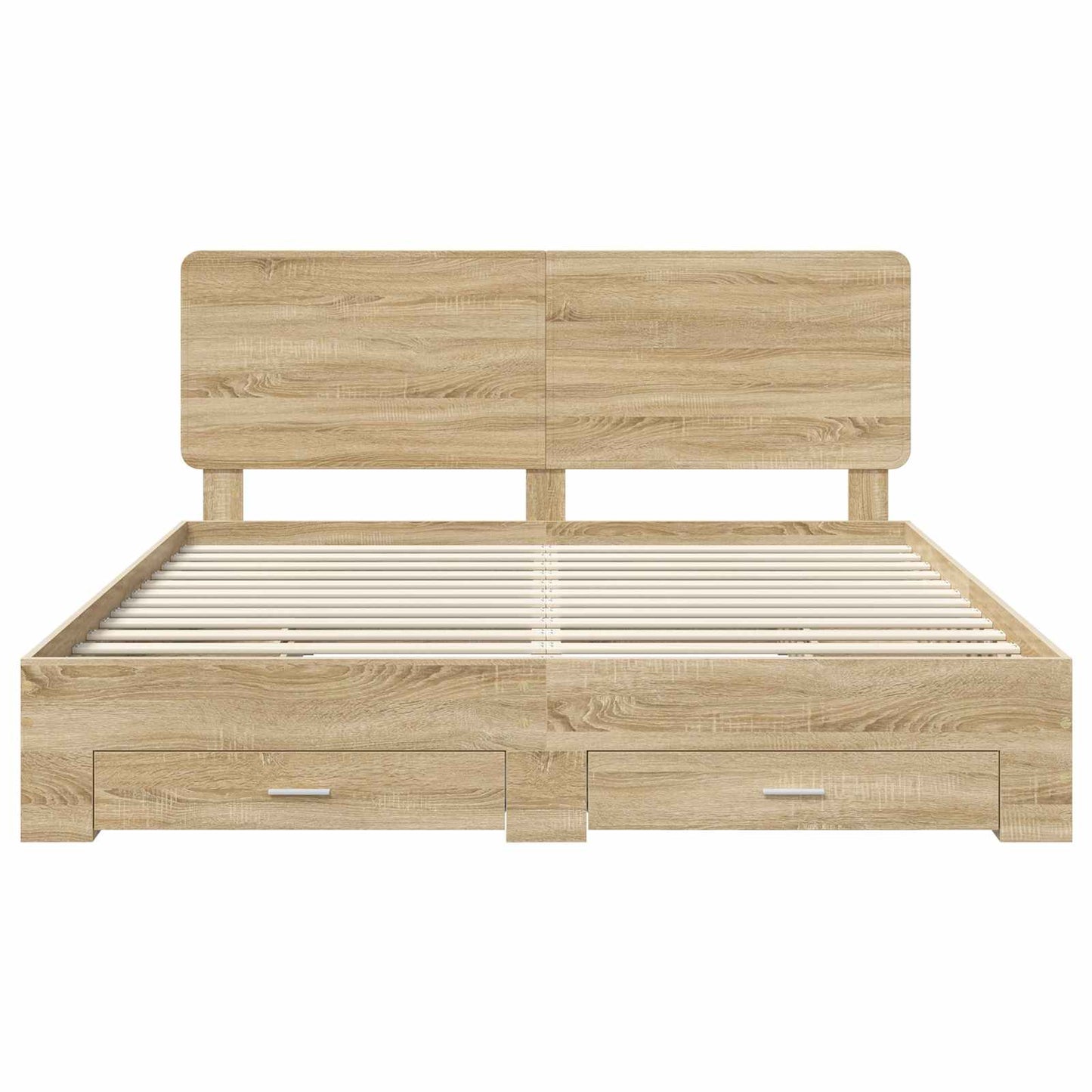 Bed Frame with Drawer Sonoma Oak 200 x 200 cm Engineered Wood