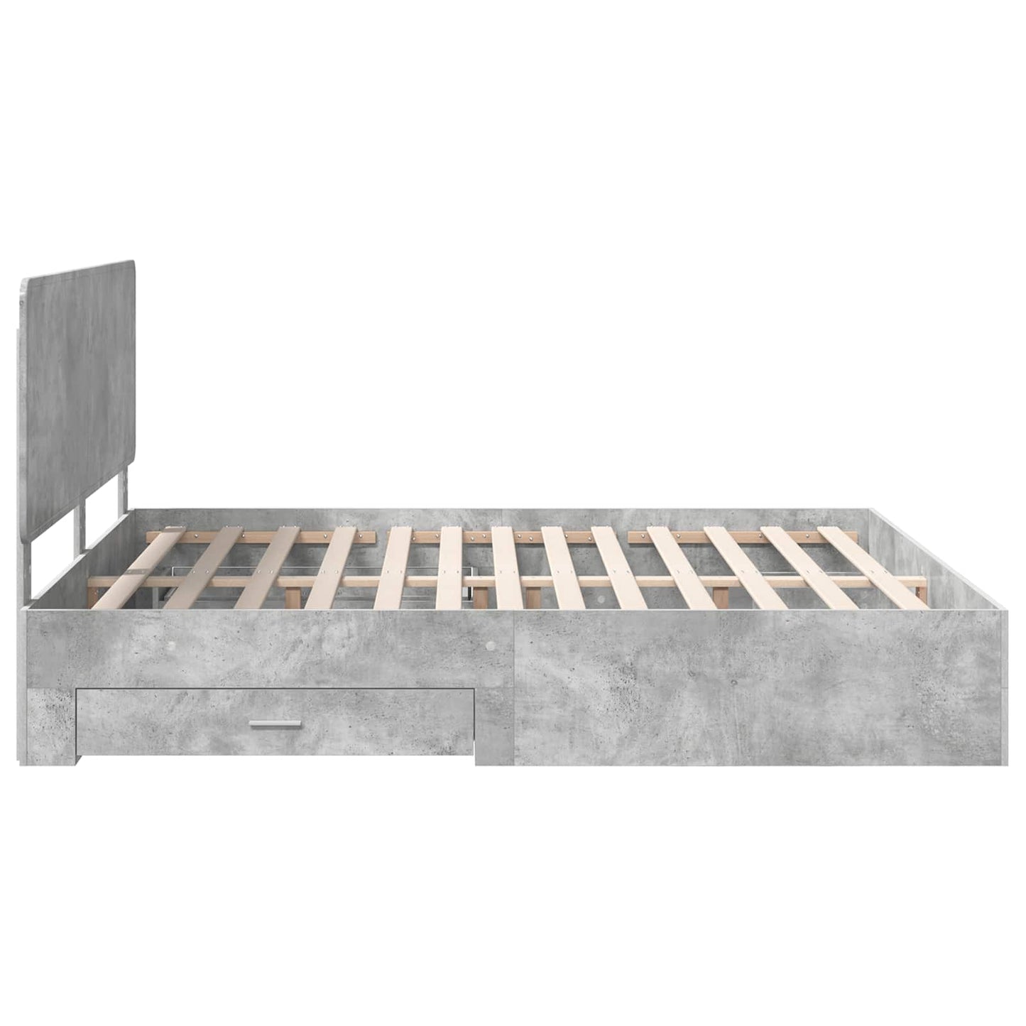Bed Frame Concrete Grey 200 x 200 cm Engineered Wood