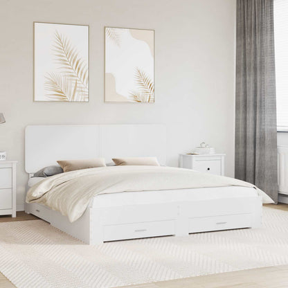 Bed Frame with Headboard White 180 x 200 cm Engineered Wood