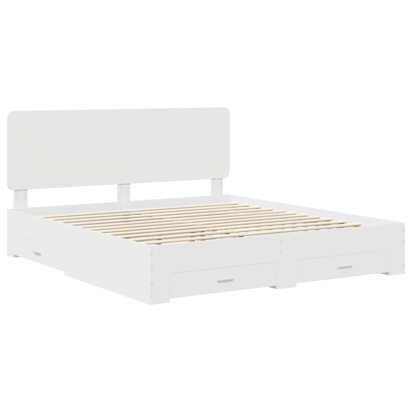 Bed Frame with Headboard White 180 x 200 cm Engineered Wood