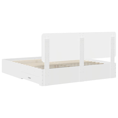 Bed Frame with Headboard White 180 x 200 cm Engineered Wood