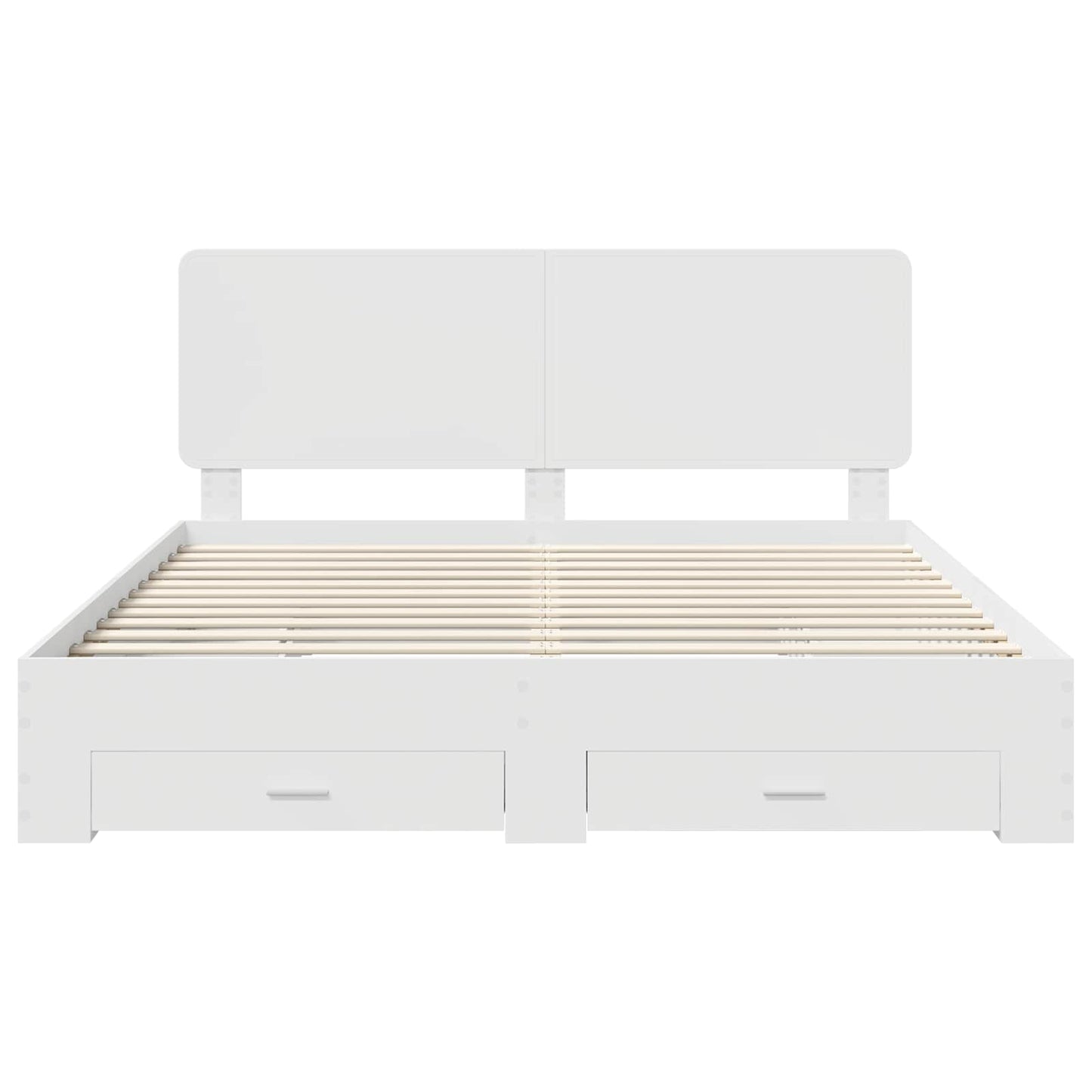 Bed Frame with Headboard White 180 x 200 cm Engineered Wood
