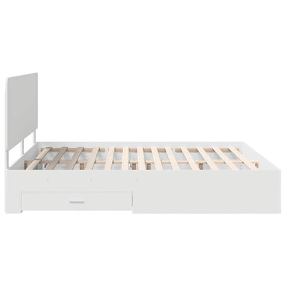Bed Frame with Headboard White 180 x 200 cm Engineered Wood