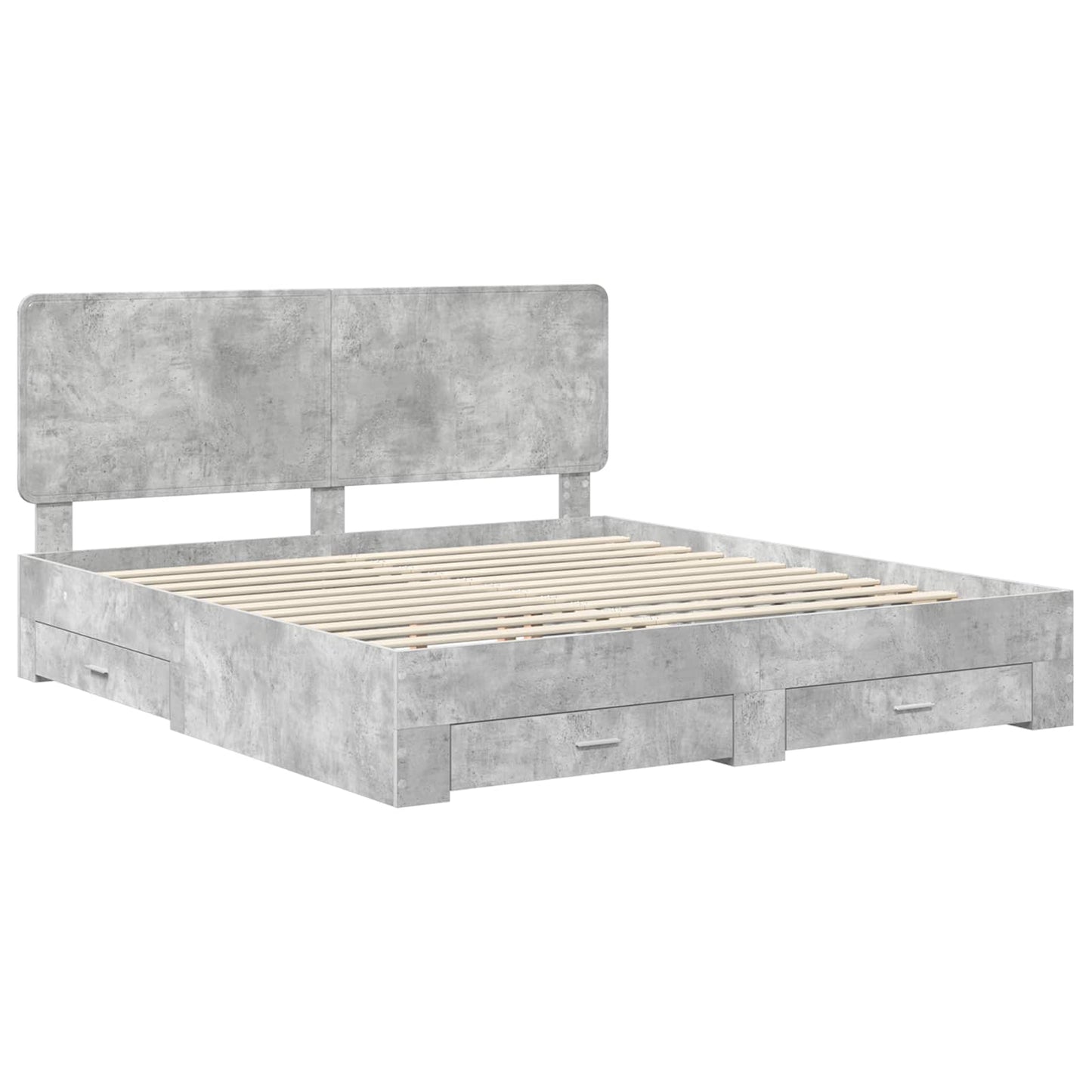 Bed Frame Concrete Grey 180 x 200 cm Engineered Wood