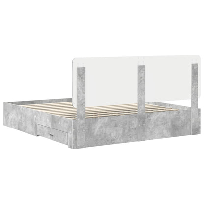 Bed Frame Concrete Grey 180 x 200 cm Engineered Wood