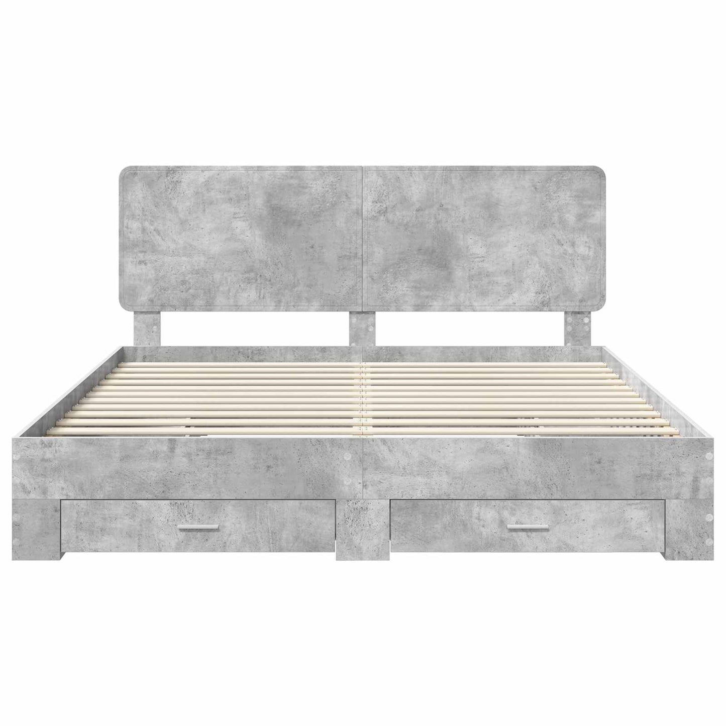 Bed Frame Concrete Grey 180 x 200 cm Engineered Wood