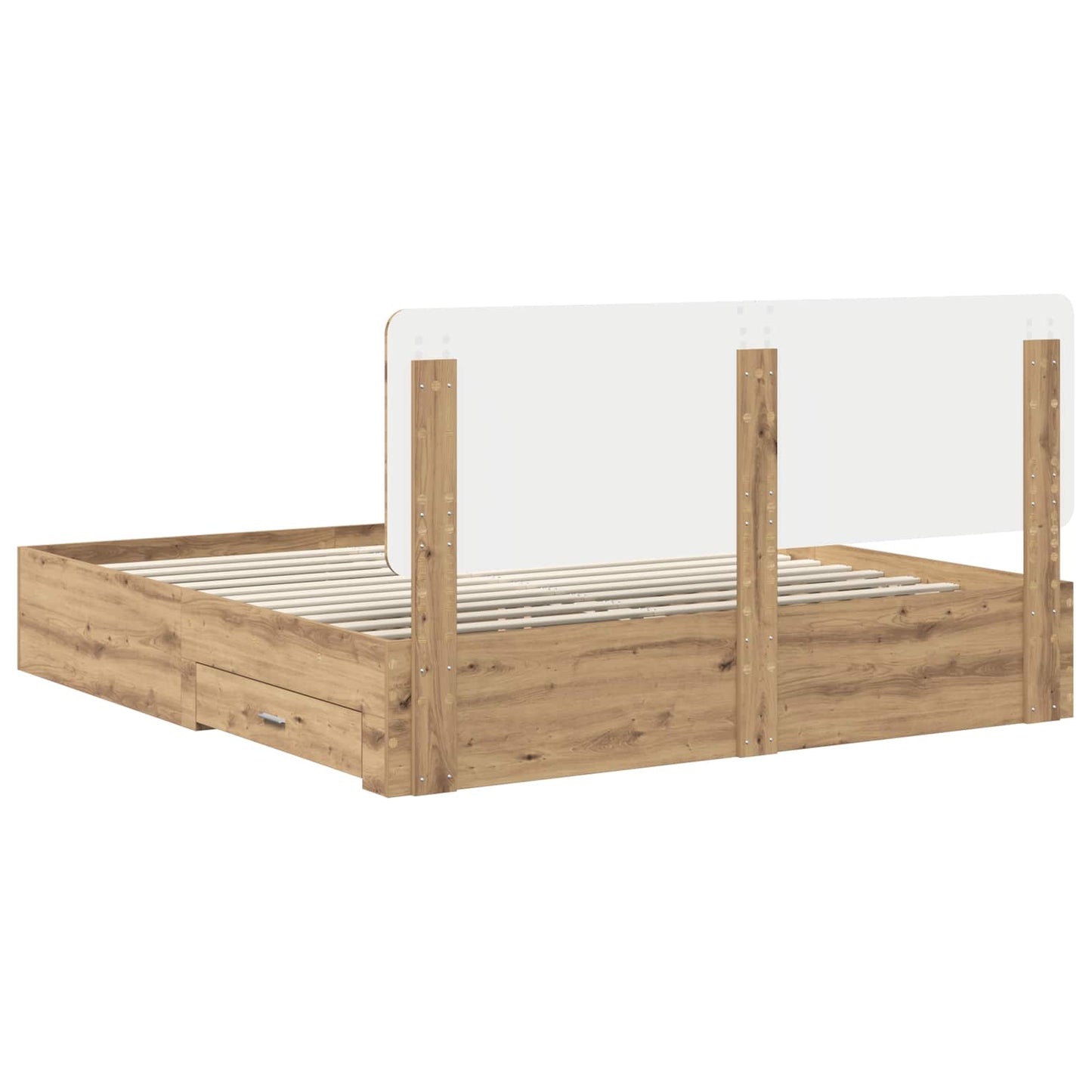 Bed Frame with Drawer Artisan Oak 180 x 200 cm Engineered Wood