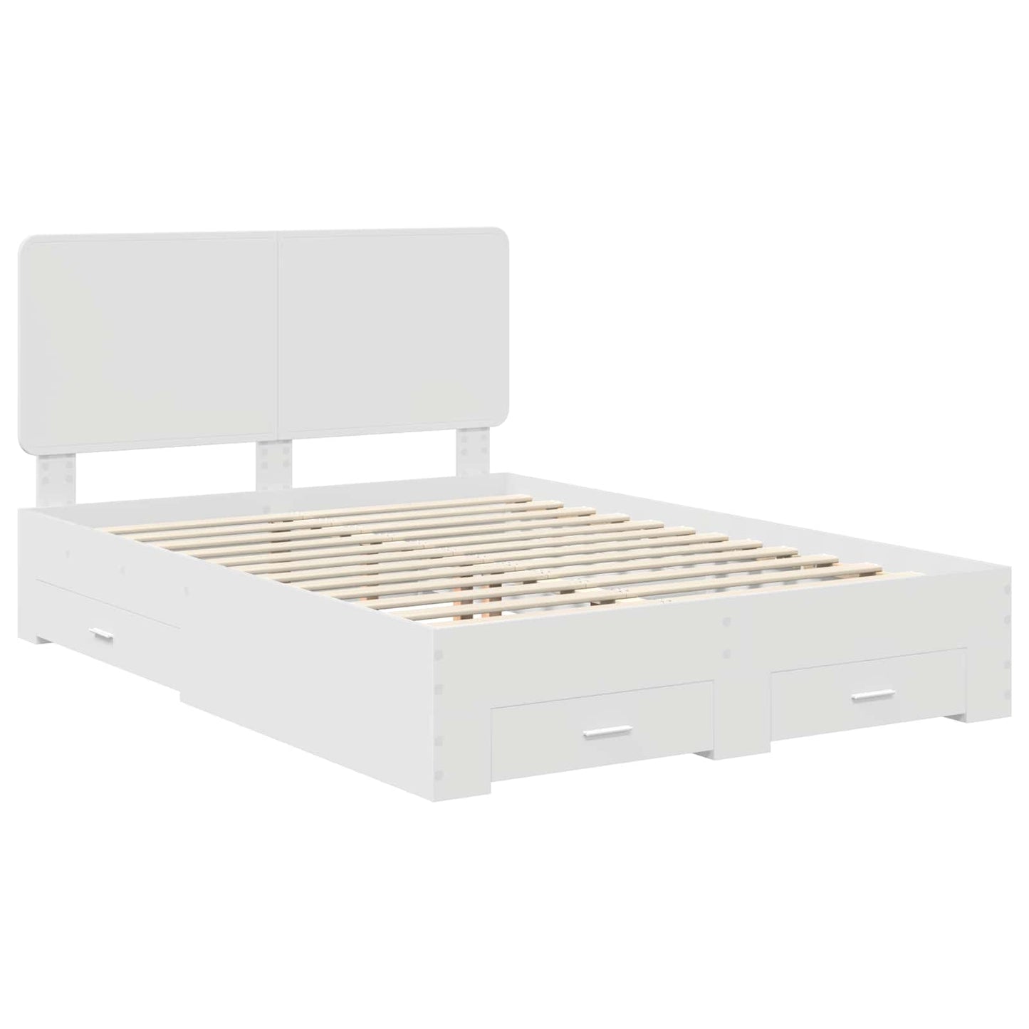 Bed Frame with Headboard White 150 x 200 cm Engineered Wood