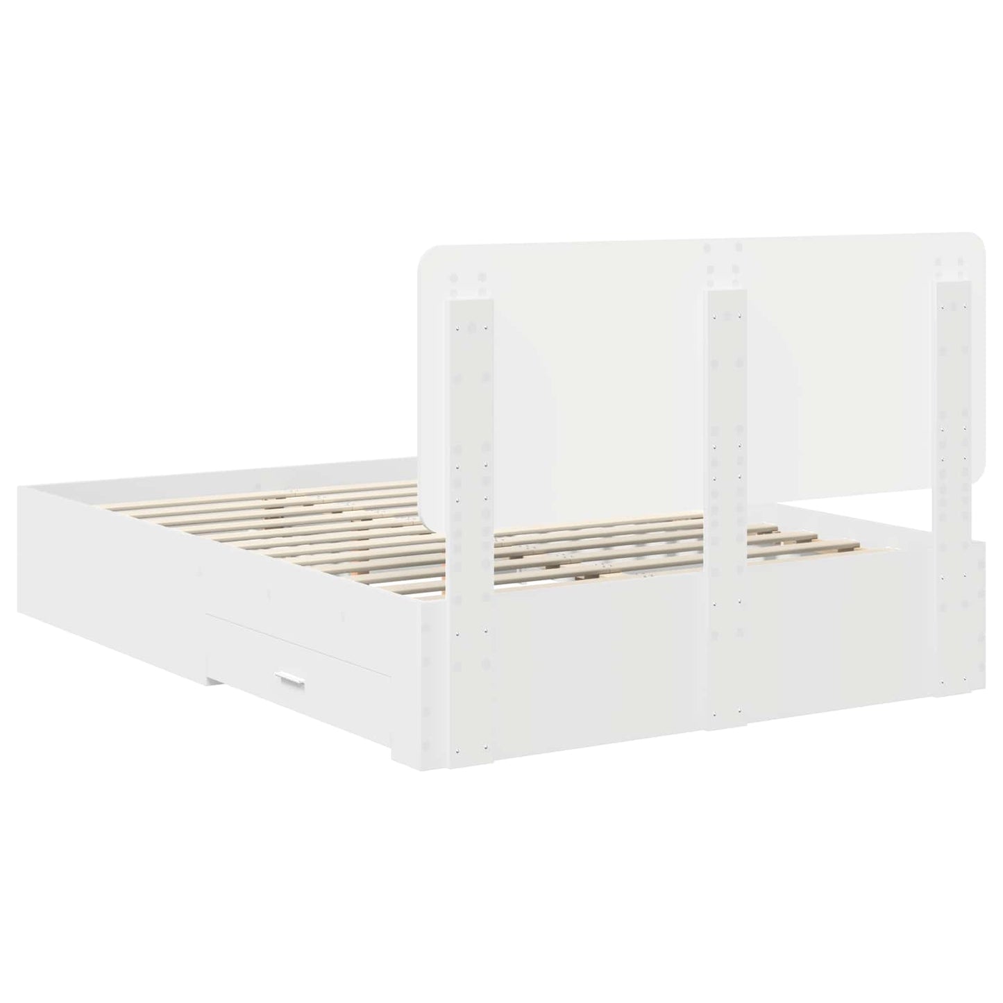 Bed Frame with Headboard White 150 x 200 cm Engineered Wood