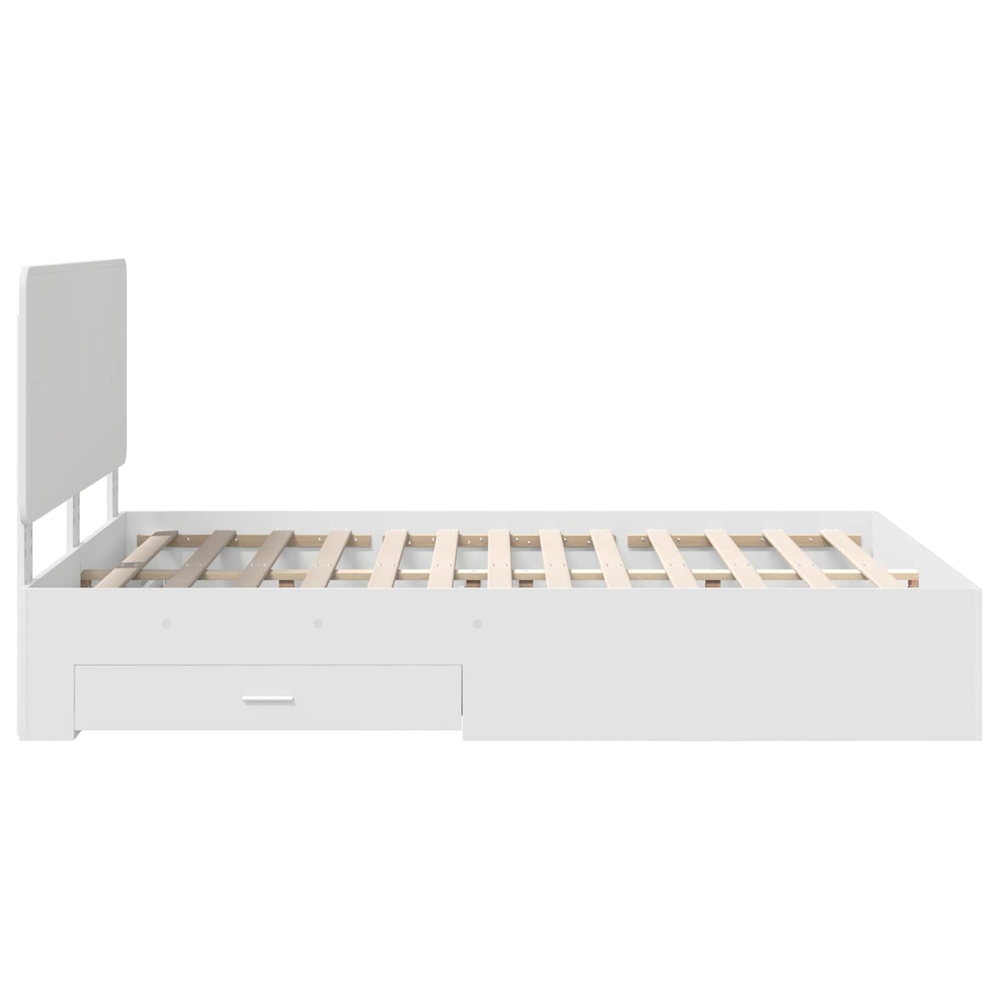 Bed Frame with Headboard White 150 x 200 cm Engineered Wood