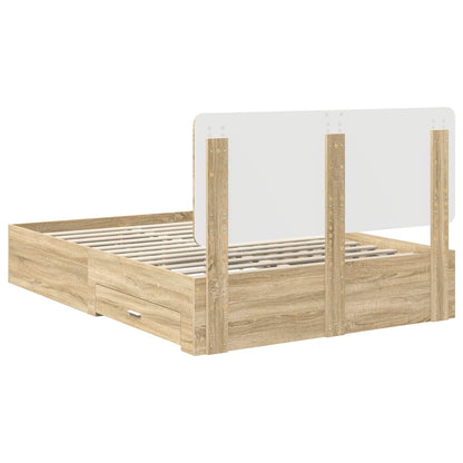 Bed Frame with Drawer Sonoma Oak 150 x 200 cm Engineered Wood