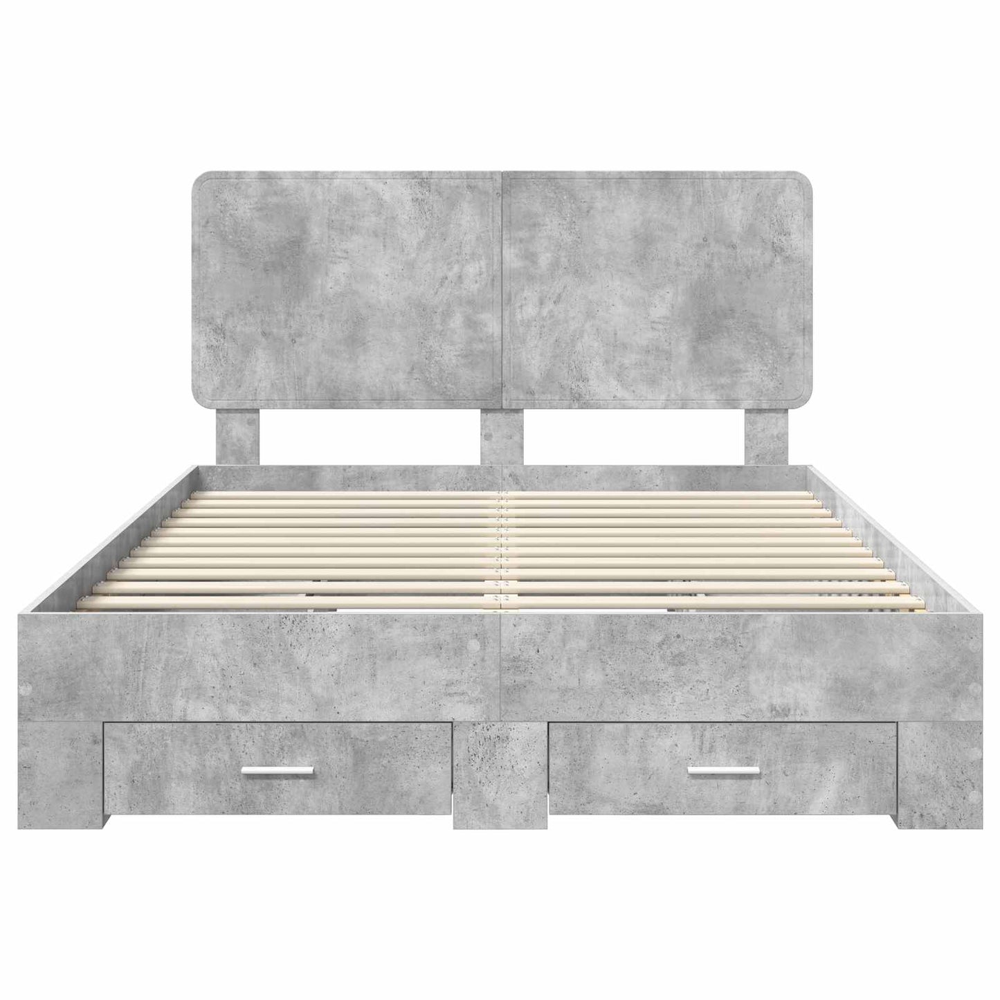 Bed Frame Concrete Grey 150 x 200 cm Engineered Wood