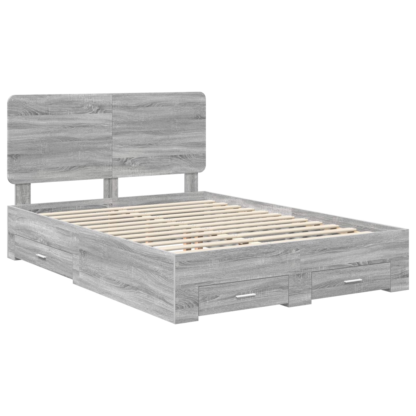Bed Frame with Drawer Grey Sonoma 150 x 200 cm Engineered Wood