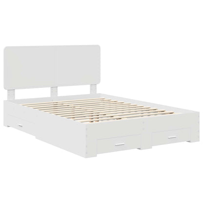 Bed Frame with Headboard White 140 x 200 cm Engineered Wood