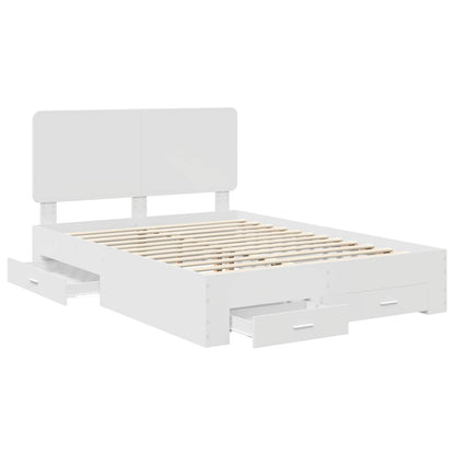 Bed Frame with Headboard White 140 x 200 cm Engineered Wood