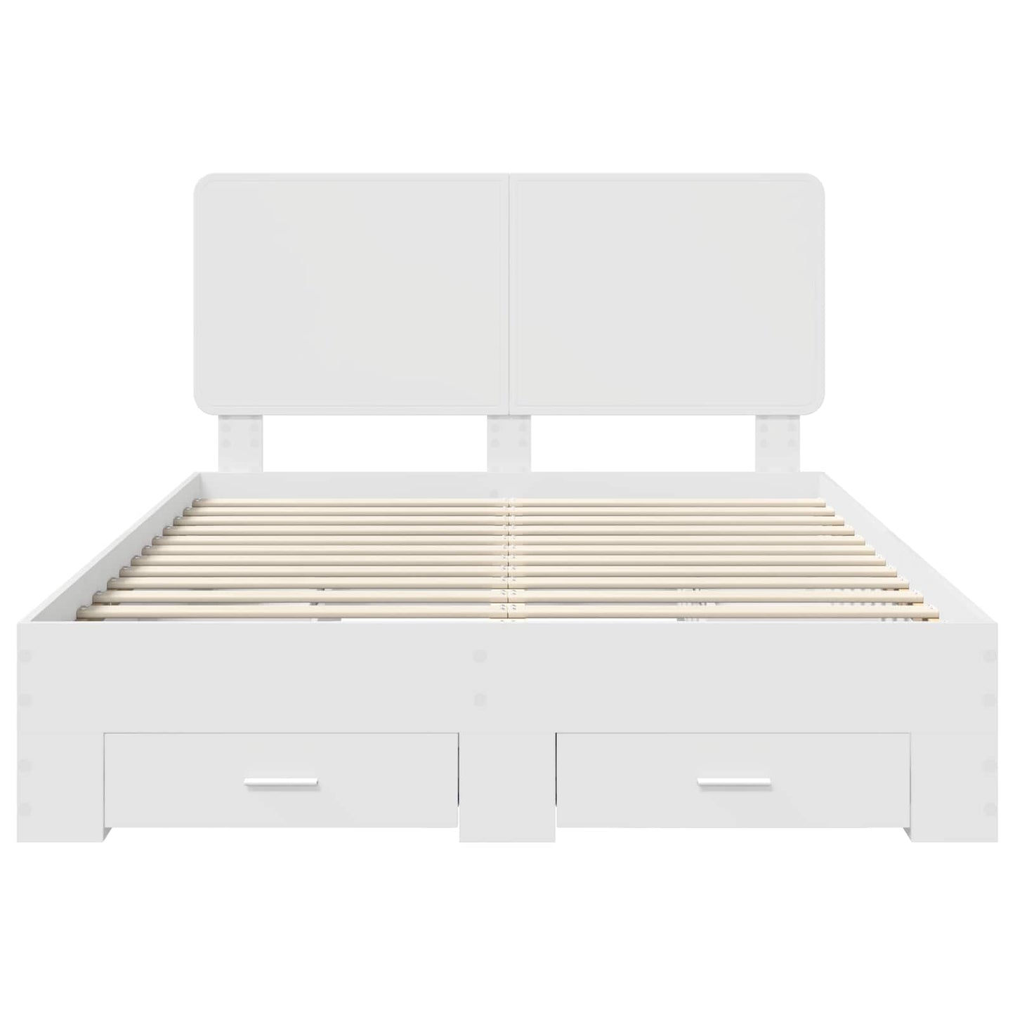Bed Frame with Headboard White 140 x 200 cm Engineered Wood