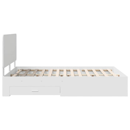 Bed Frame with Headboard White 140 x 200 cm Engineered Wood