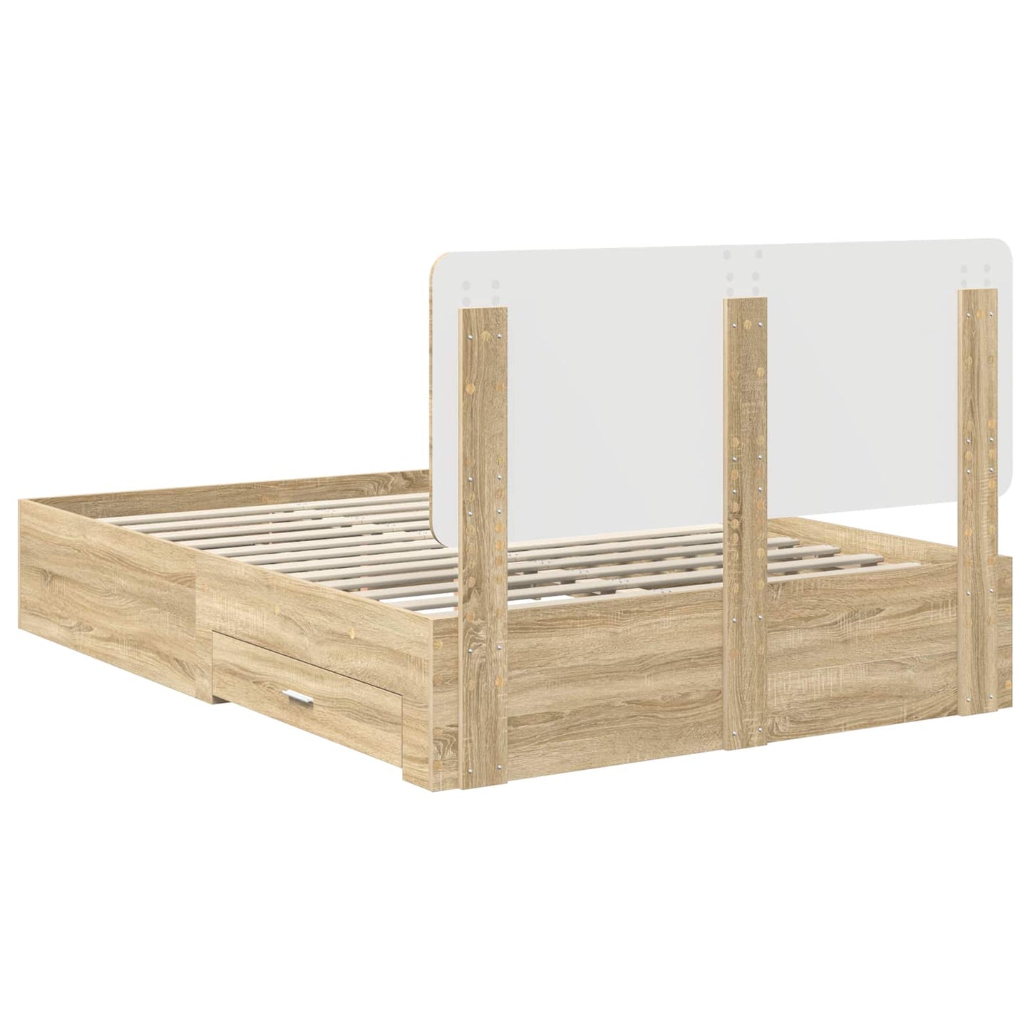 Bed Frame with Drawer Sonoma Oak 140 x 200 cm Engineered Wood
