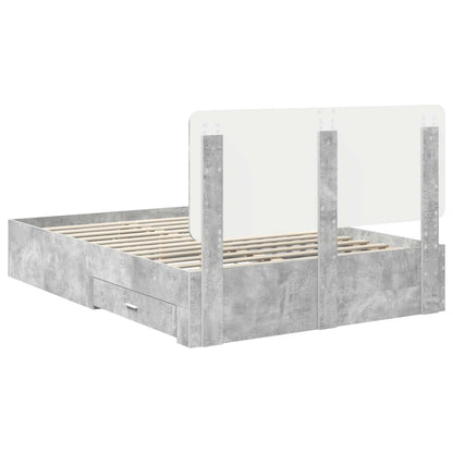 Bed Frame Concrete Grey 140 x 200 cm Engineered Wood