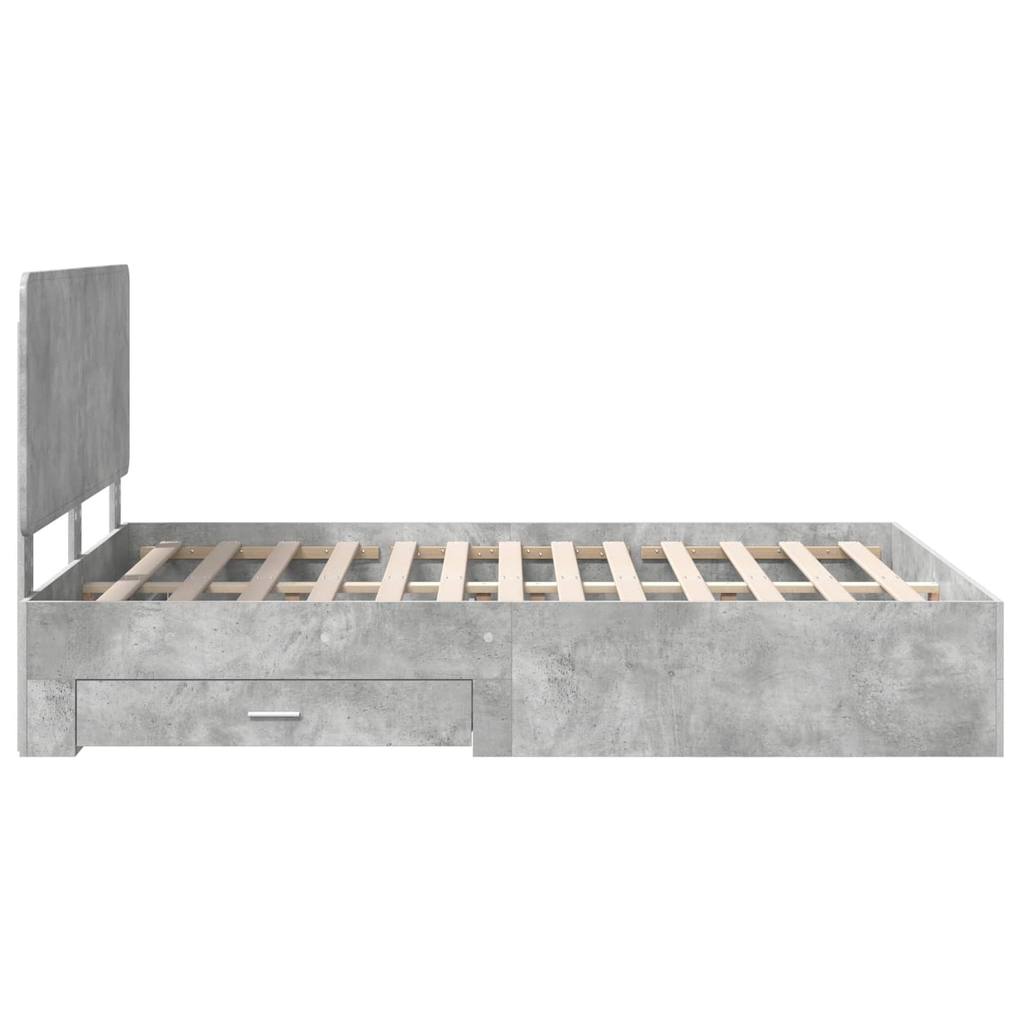 Bed Frame Concrete Grey 140 x 200 cm Engineered Wood