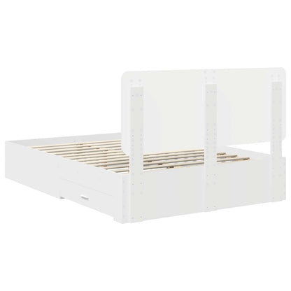 Bed Frame with Headboard White 140 x 190 cm Engineered Wood