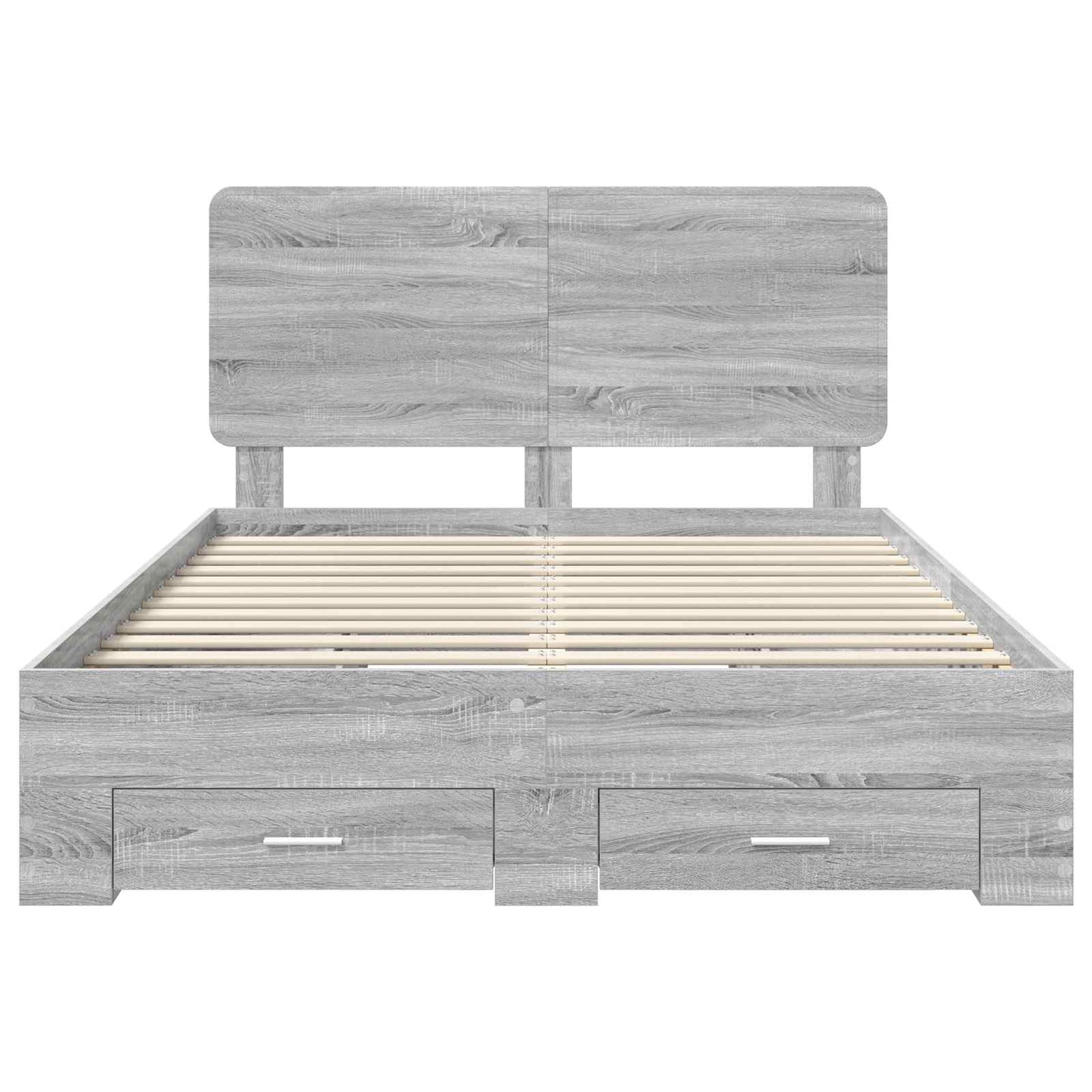 Bed Frame with Drawer Grey Sonoma 140 x 190 cm Engineered Wood