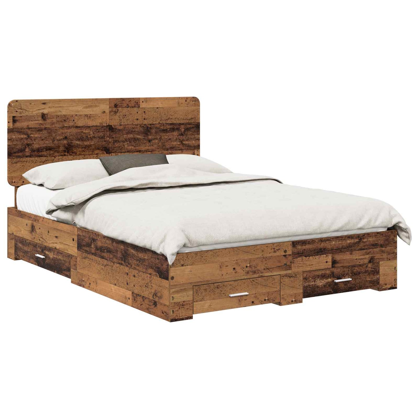 Bed Frame with Headboard Old Wood 140 x 190 cm Engineered Wood