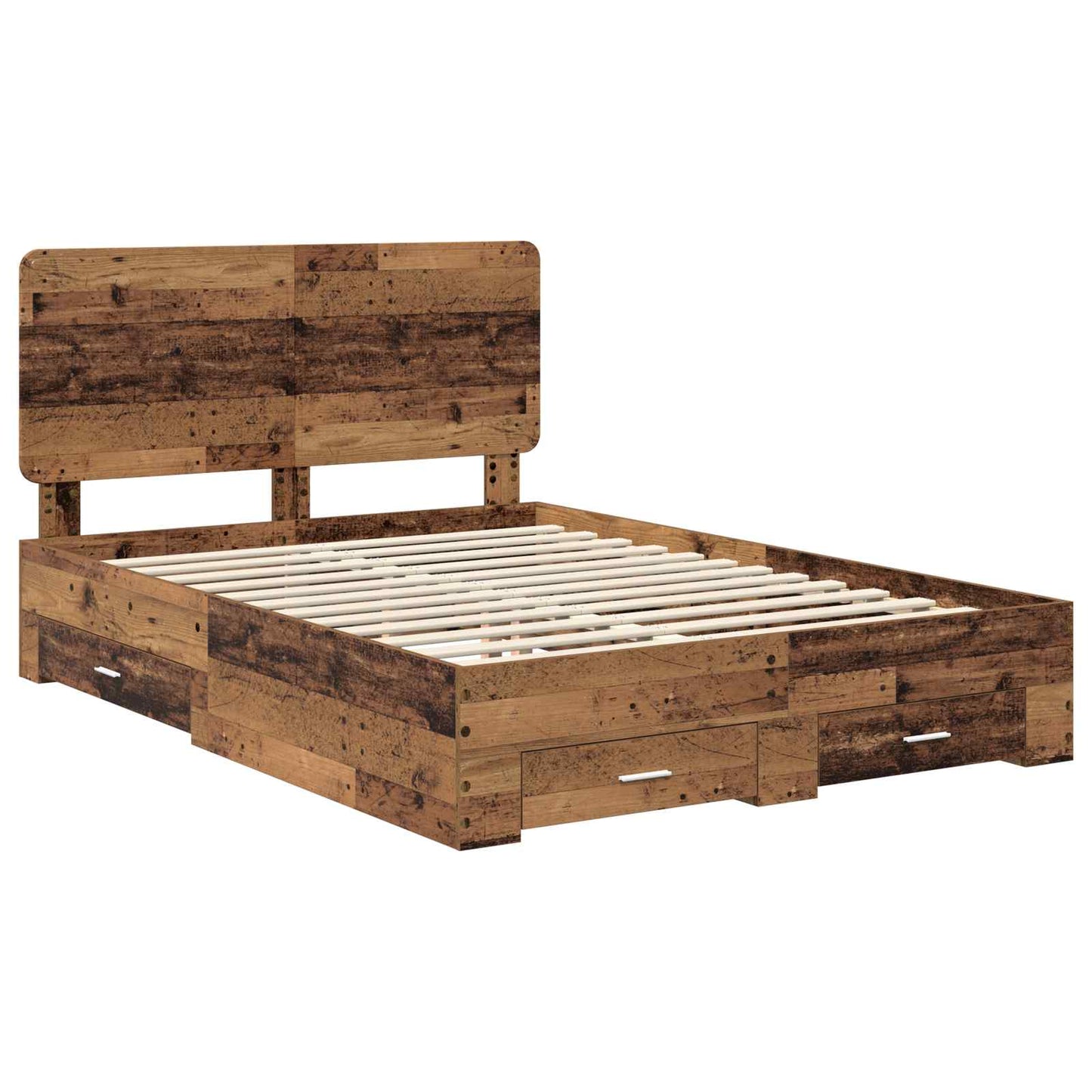 Bed Frame with Headboard Old Wood 140 x 190 cm Engineered Wood