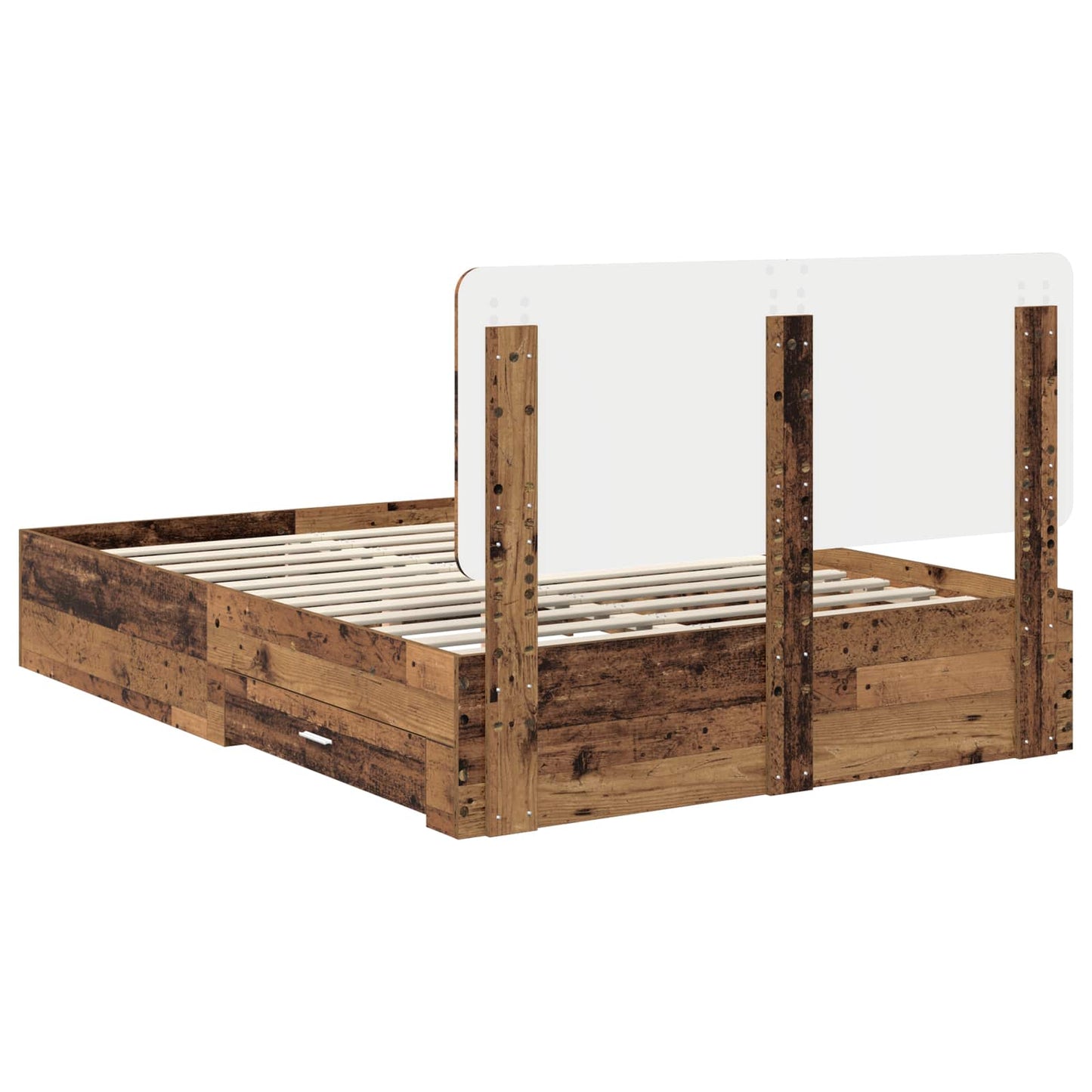 Bed Frame with Headboard Old Wood 140 x 190 cm Engineered Wood