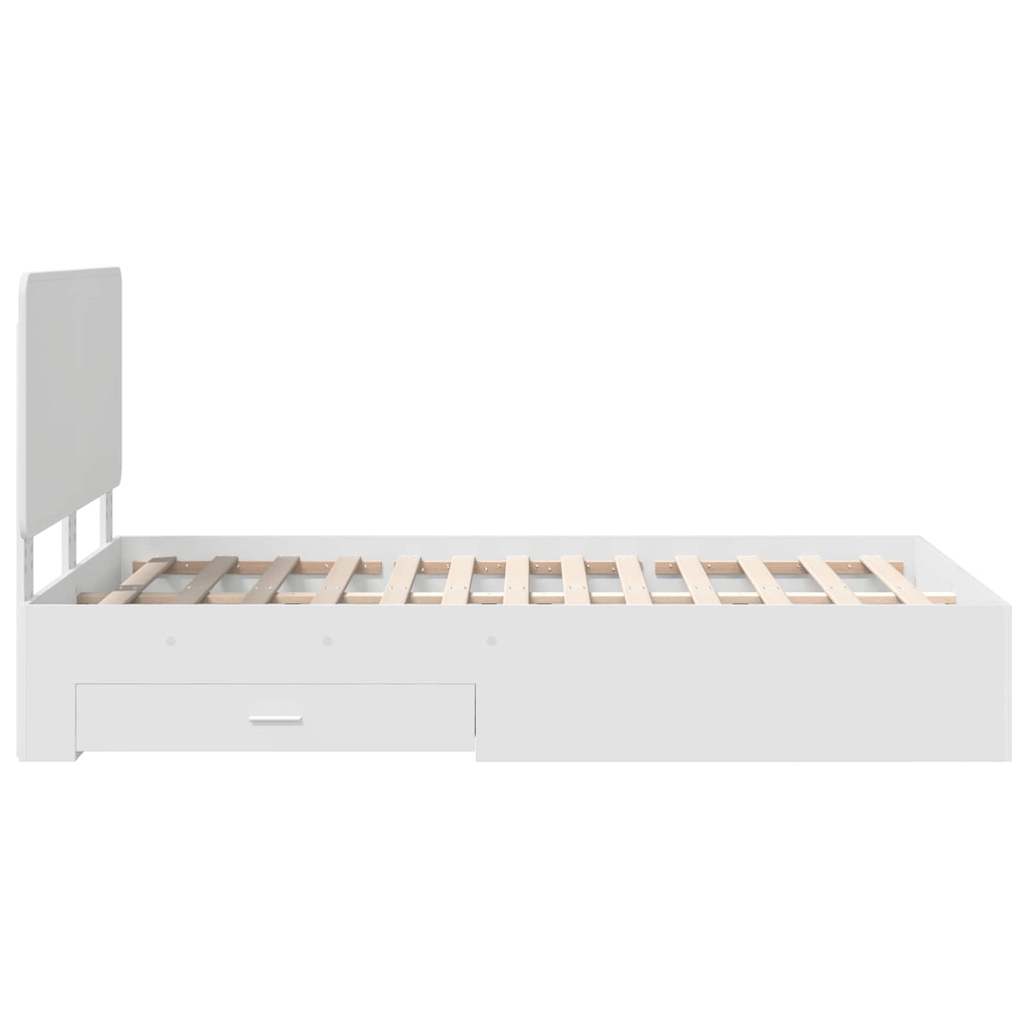Bed Frame with Headboard White 135 x 190 cm Engineered Wood