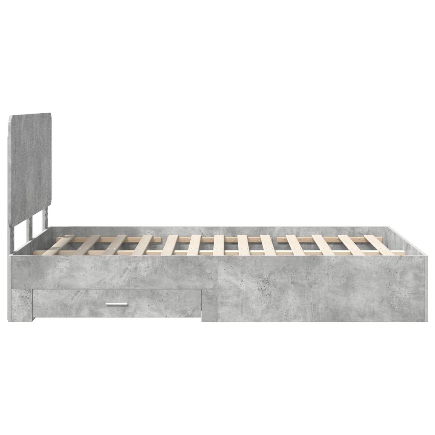 Bed Frame Concrete Grey 135 x 190 cm Engineered Wood