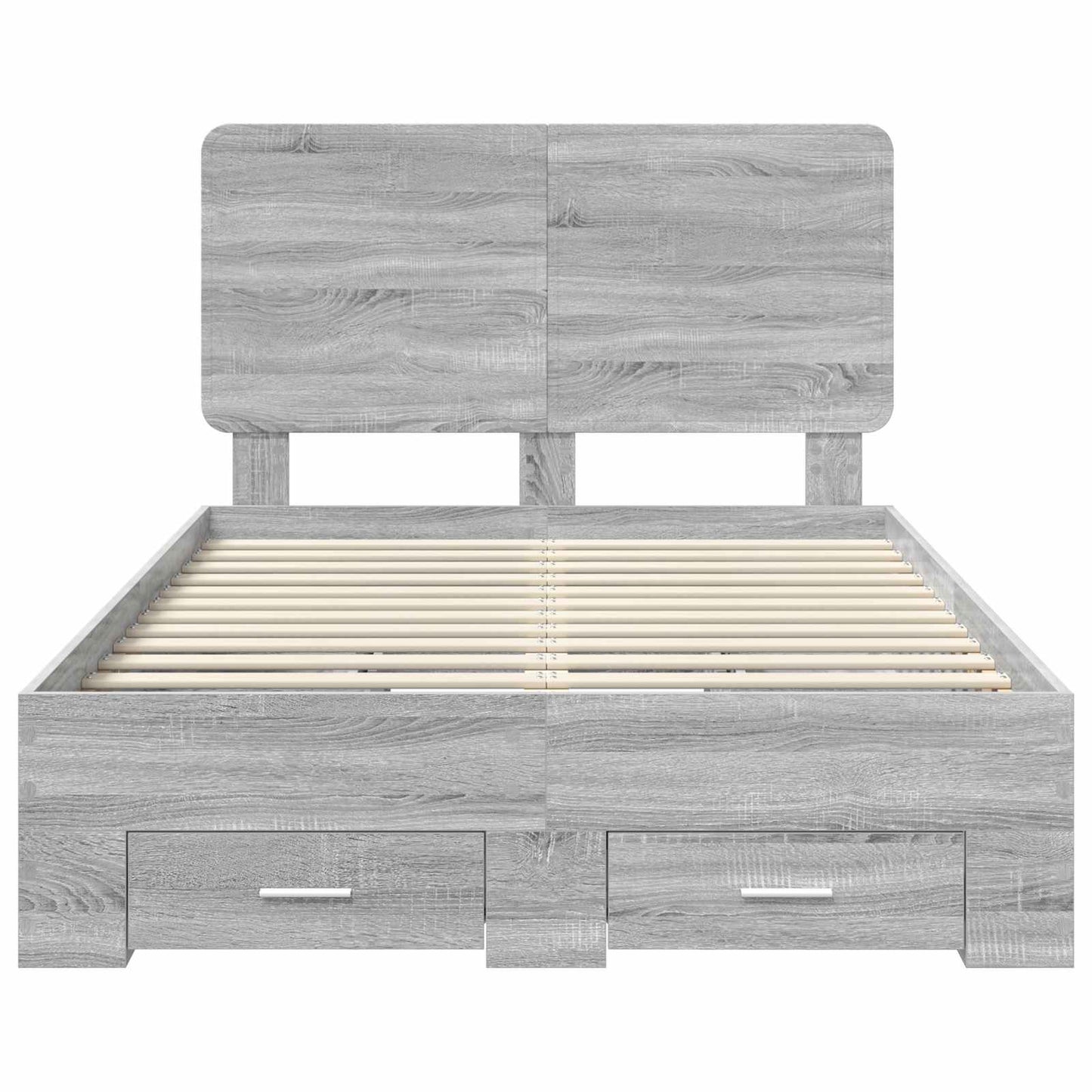 Bed Frame with Drawer Grey Sonoma 135 x 190 cm Engineered Wood