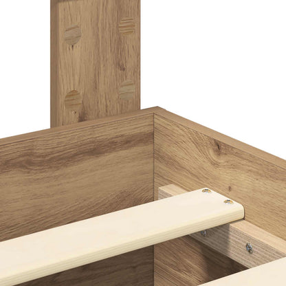 Bed Frame with Drawer Artisan Oak 135 x 190 cm Engineered Wood