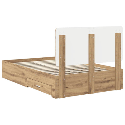 Bed Frame with Drawer Artisan Oak 135 x 190 cm Engineered Wood