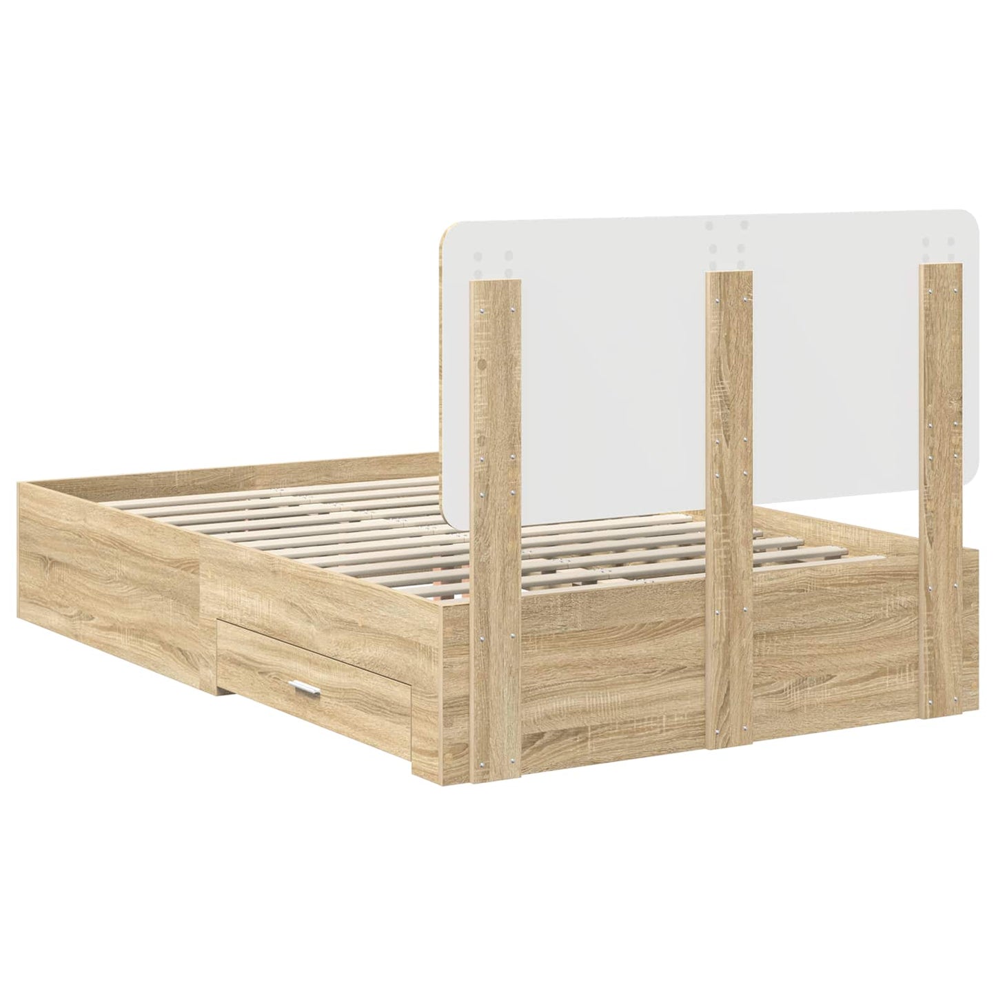 Bed Frame with Drawer Sonoma Oak 120 x 200 cm Engineered Wood