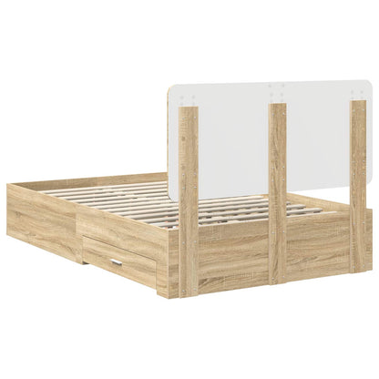 Bed Frame with Drawer Sonoma Oak 120 x 200 cm Engineered Wood