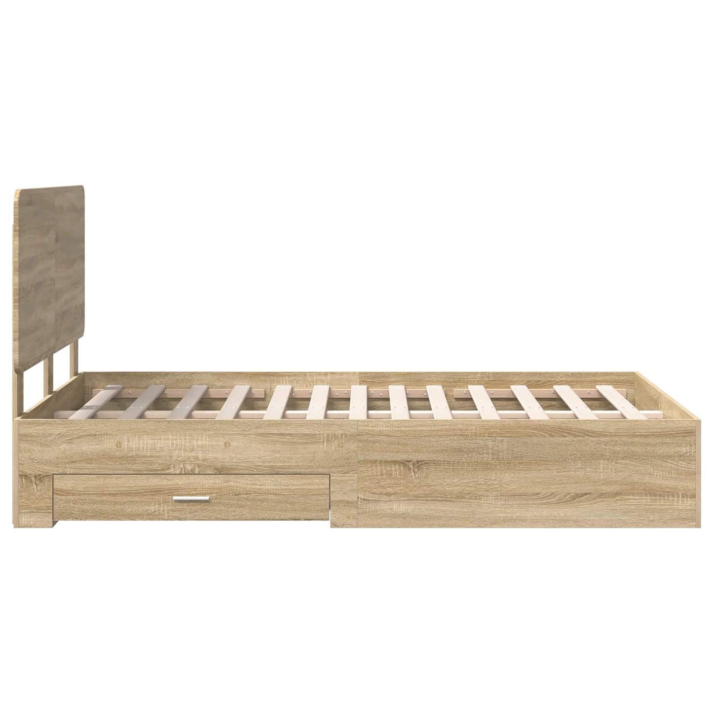 Bed Frame with Drawer Sonoma Oak 120 x 200 cm Engineered Wood