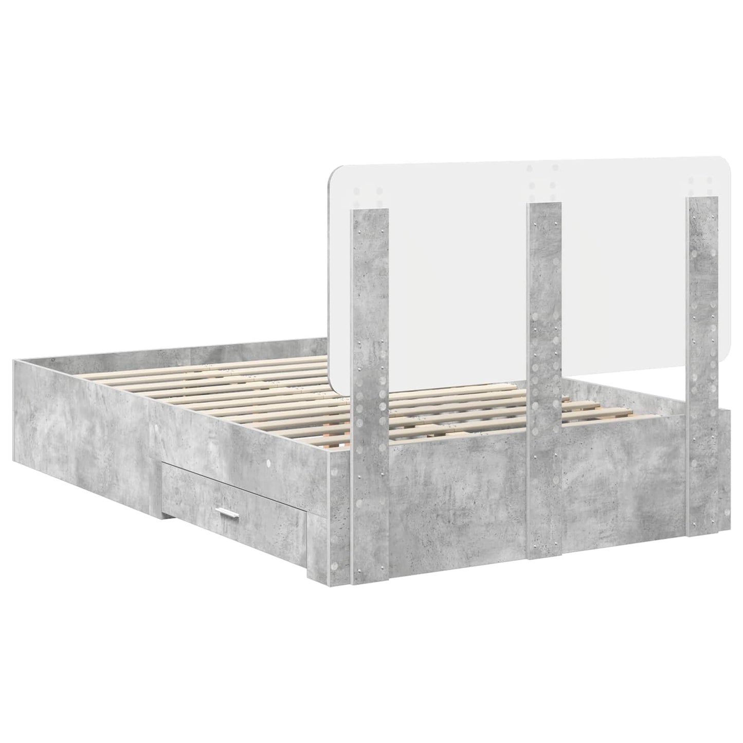 Bed Frame Concrete Grey 120 x 200 cm Engineered Wood