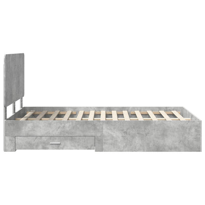 Bed Frame Concrete Grey 120 x 200 cm Engineered Wood