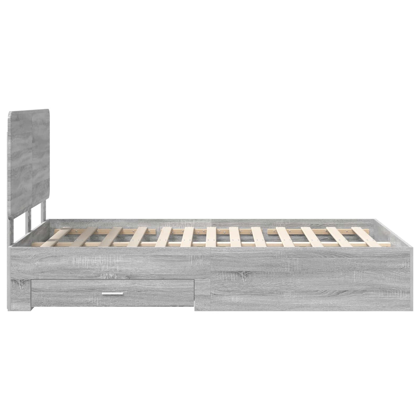 Bed Frame with Drawer Grey Sonoma 120 x 200 cm Engineered Wood
