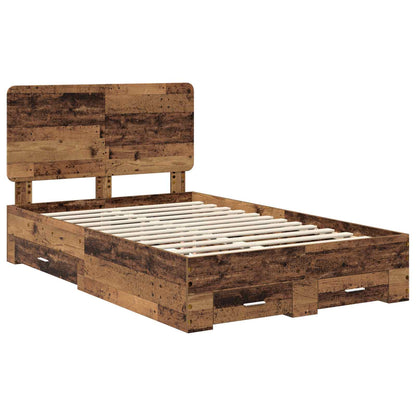 Bed Frame with Headboard Old Wood 120 x 200 cm Engineered Wood