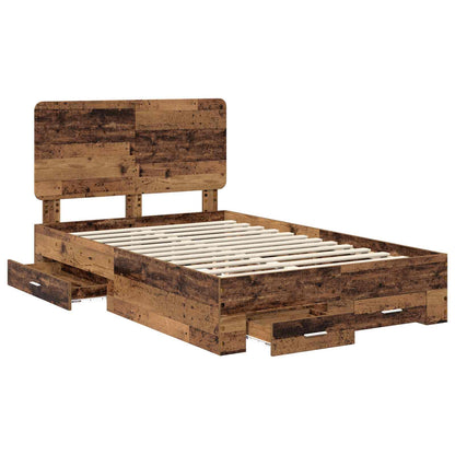 Bed Frame with Headboard Old Wood 120 x 200 cm Engineered Wood