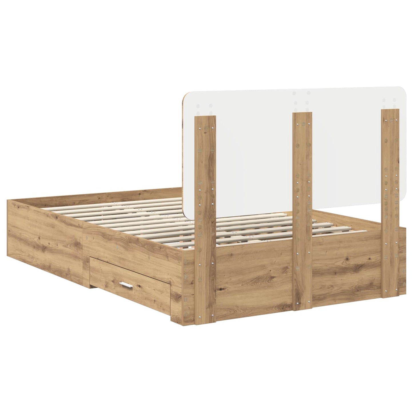 Bed Frame with Drawer Artisan Oak 120 x 200 cm Engineered Wood