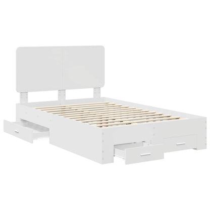 Bed Frame with Headboard White 120 x 190 cm Engineered Wood