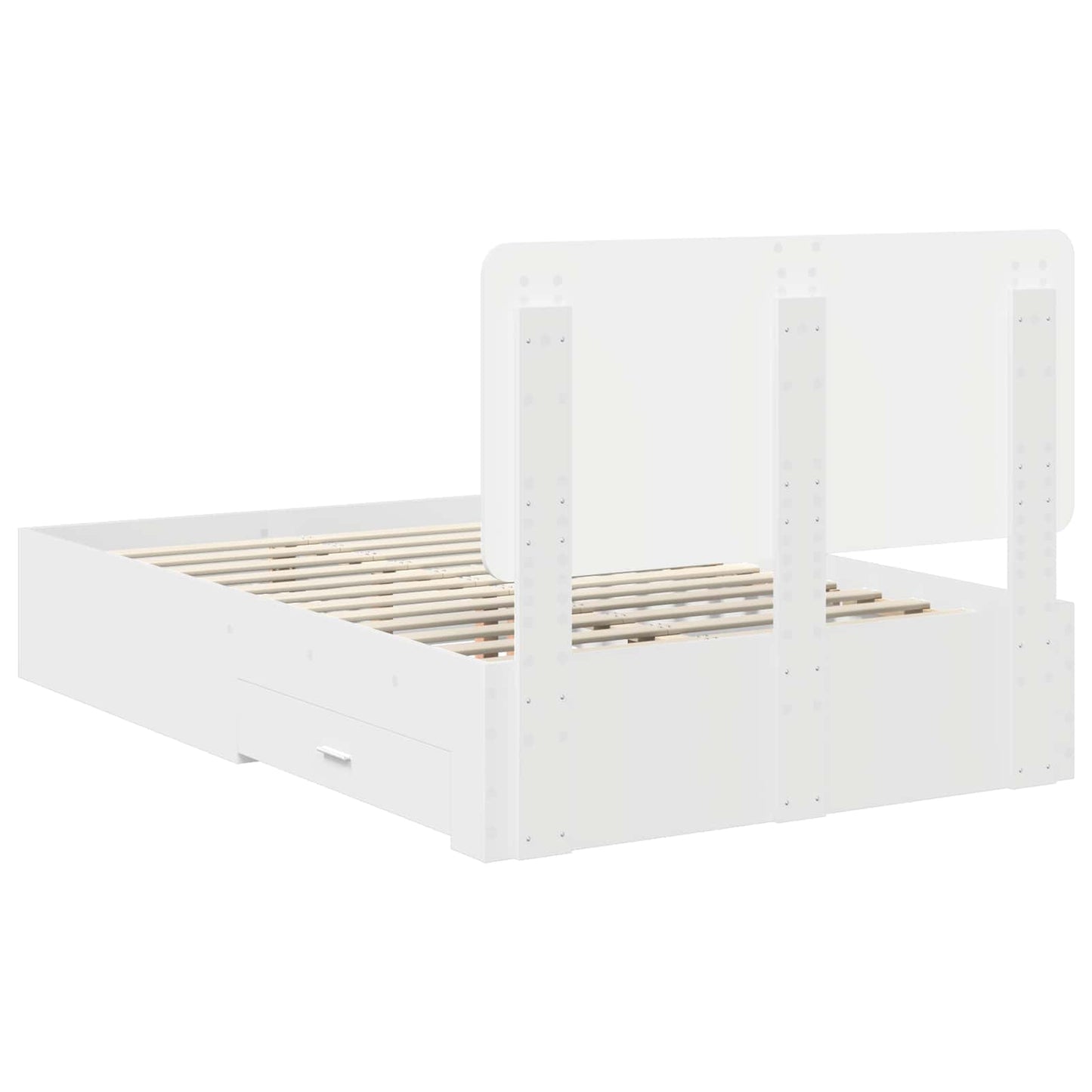 Bed Frame with Headboard White 120 x 190 cm Engineered Wood