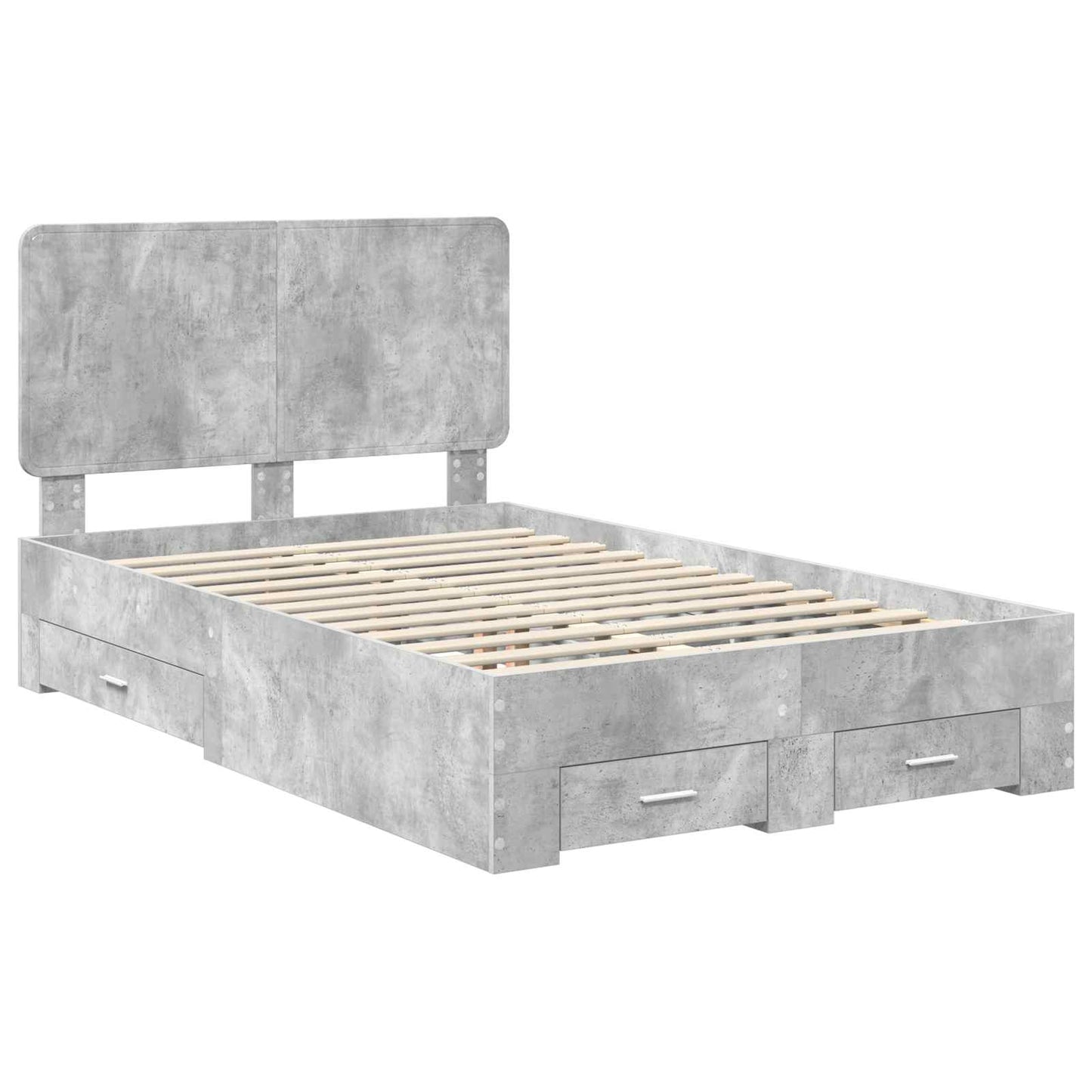 Bed Frame Concrete Grey 120 x 190 cm Engineered Wood
